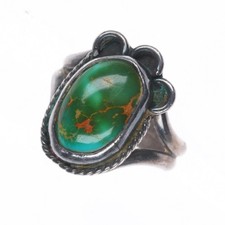 sz6 50's-60's Vintage Navajo Royston turquoise sterling silver ring