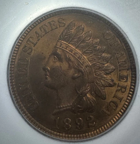 1892 .01 Indian Head Cent 1C Penny Red. Uncirculated