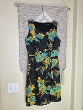 Banana Republic Black Midi Floral Dress, Women's Size 4