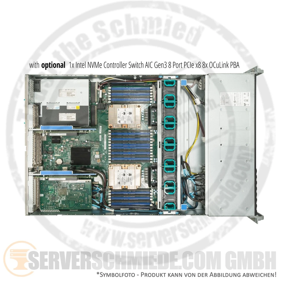 Intel R2224WFTZS 19" 2U SFF 2,5" 8x SAS NVMe U.2 2x Intel XEON Scalable Server - Bild 4 von 4