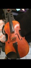 4-String Acoustic Violin Brown Varnish Finish Chinrest Right-Handed w/ Hard Case