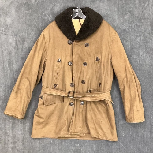 VTG 1940s Hercules Jacket Men’s 46 Sheepskin Lined Collar Barnstormer Canadienne - product listing photo