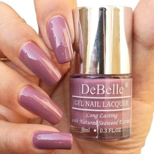 DeBelle Gel Creme Finish Nail Polish Laura Aura (Light Mauve), 8 Ml - Enriched W