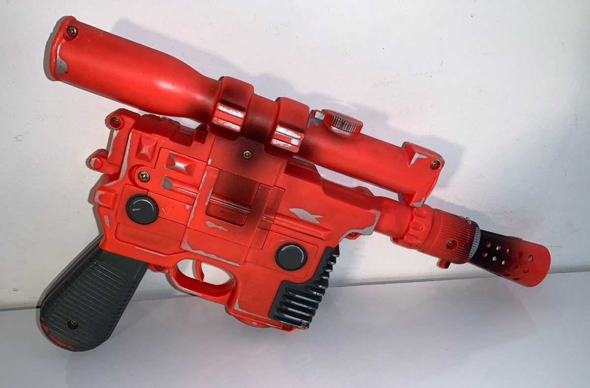 VTG 1996 Hasbro Star Wars Han Solo DL-44 Orange Blaster Gun Sound