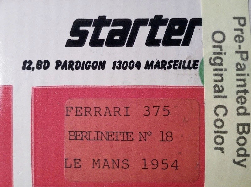 1-43 Ferrari 375 Berlinetta Le Mans '54 Resin kit Starter ST54018 - Immagine 4 di 4