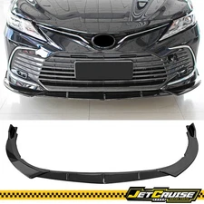 Fits 21-24 Toyota Camry LE XLE 3PCS Front Bumper Lip Splitter Gloss Black PP