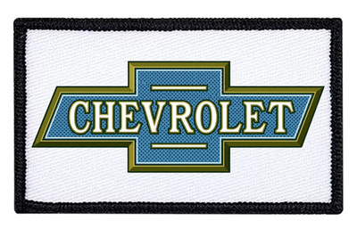 Vintage Style Chevrolet Patch   Retro Automotive Bowtie Logo Iron-On Apparel App