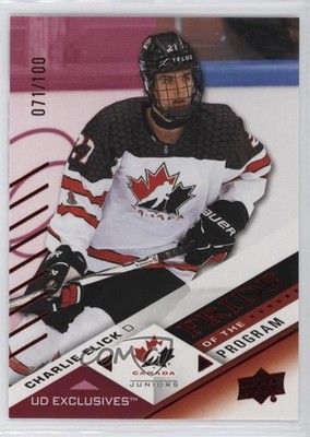 2024 Team Canada Juniors Pride of the Program Exclusives /100 Charlie Elick q2l