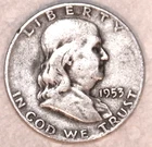 1953-D Franklin Half Dollar - 90% Silver - Fine - Details - #2042EB