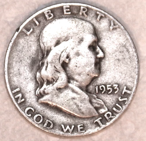1953-D Franklin Half Dollar - 90% Silver - Fine - Details - #2042EB