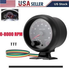 12v 3.75 Universal Car Tachometer Gauge Meter With Led Shift Light 0-8000rpm