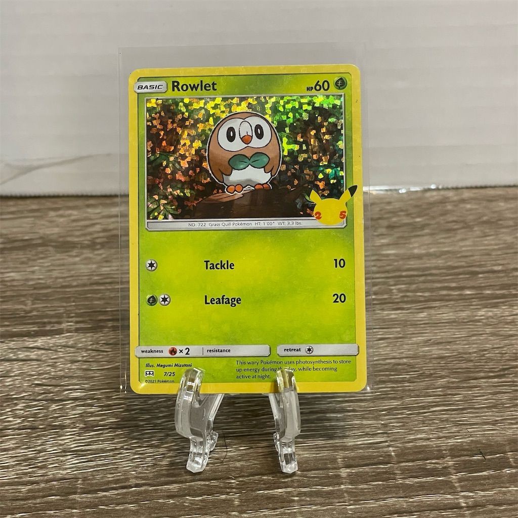2021 Pokémon McDonald's 25th Anniversary Rowlet Holo Card 7/25 