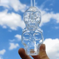 Glass Smoking Water Pipe Glass Bong Hookah Skull Hand Pipe Shisha W/ 10mm Bowl