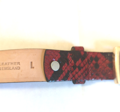 Rag & Bone Boyfriend Belt Large in Red Black Snake Snakeskin  display picture 3
