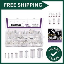 166Pcs 8 Sizes Wire Copper Crimp Fitting Ferrules Assortment Kit, 12 10 8 6 4...