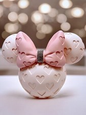 DISNEY MINNIE MOUSE Large Brush MakeUp Vanity Organizer Planter Hearts Diamonds