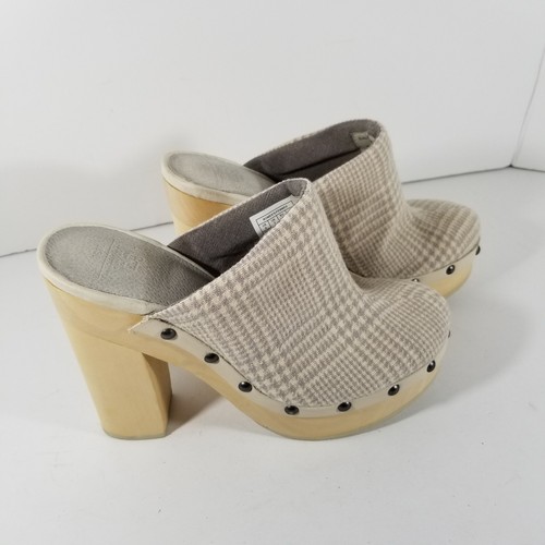 Woolrich Clogs Women's 9 Journalist Platform Slip-On Wooden Heels Wool Uppers - Picture 2 of 7