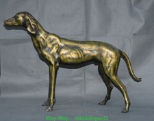 30'' Old Chinese Pure Bronze Fengshui Dynasty 12 Zodiac Year Dog Animal Statue