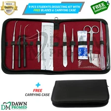 9 Pcs Minor Surgery Biology Medical Student Dissecting Instruments Kit German Gr