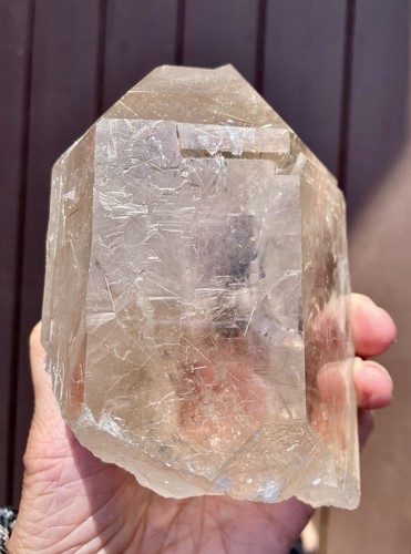 Large Natural Rutilated Quartz Crystal with Glyphs - Picture 15 of 17