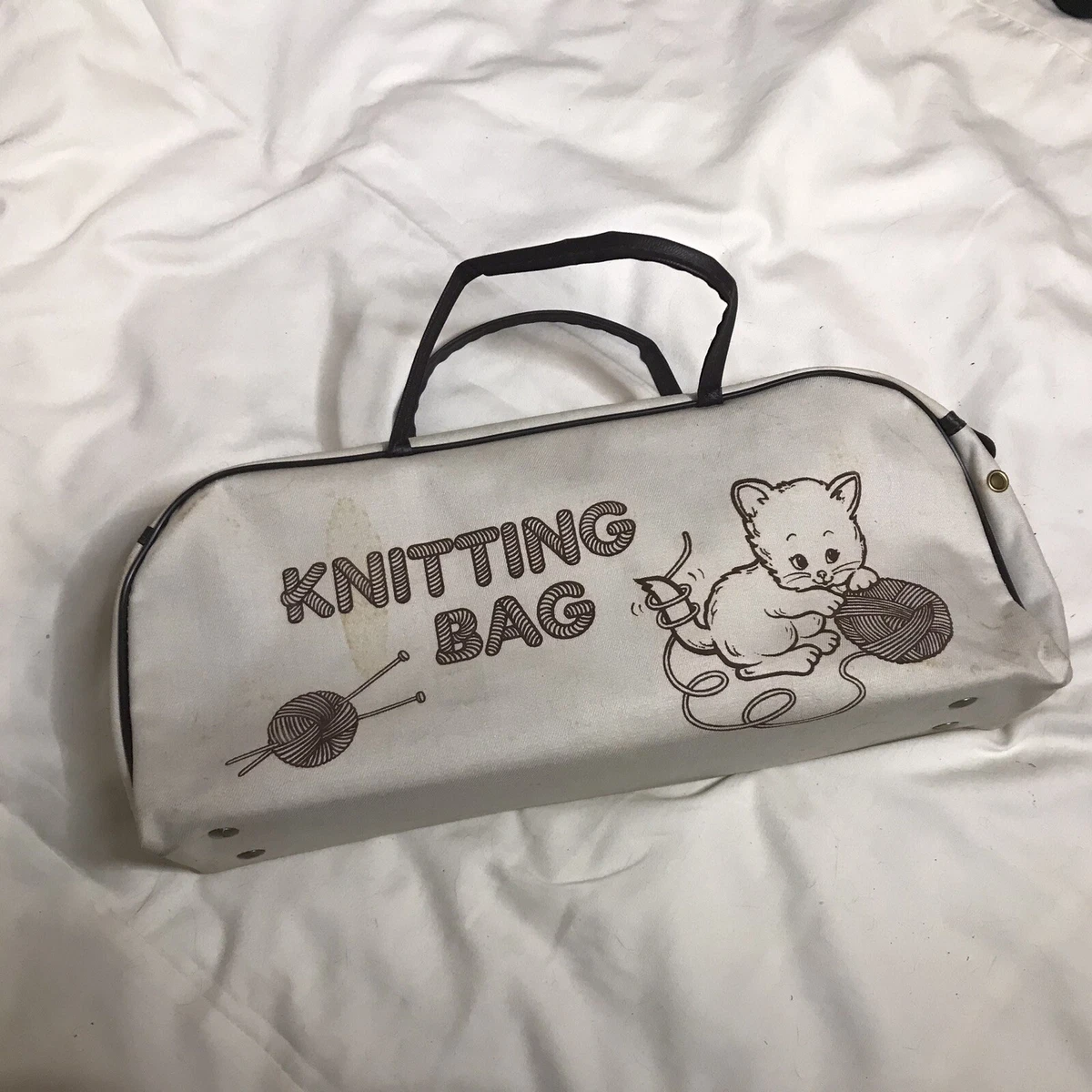 Vintage knitting bag sale