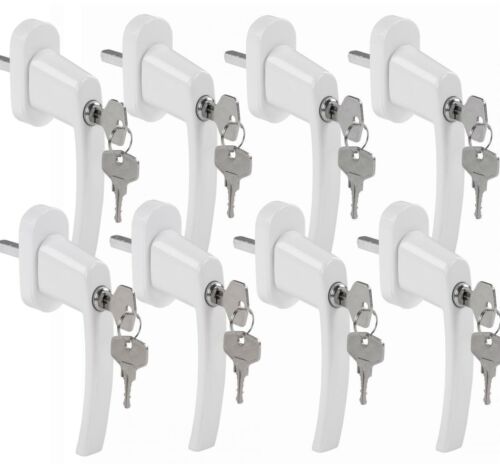 8 klamek okiennych zamykanych srebrnych klamek okiennych klucz zestaw kontroli rodzicielskiej - Zdjęcie 1 z 12