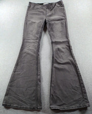 Free People Women's Jeans Black Sz 28 Pull On Flare Leg Stretch Mid 31.5" Denim
