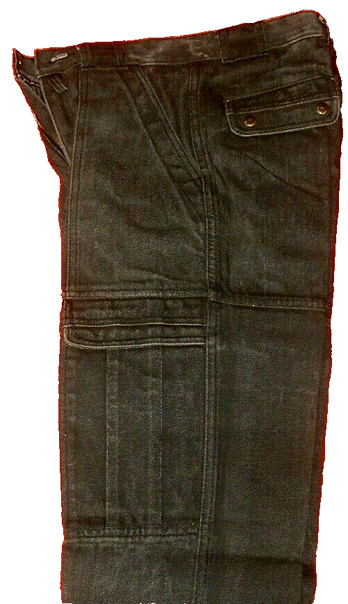 Men's Slim Fit Dark Green Chengo Touch Cargo Jeans 30x34-image