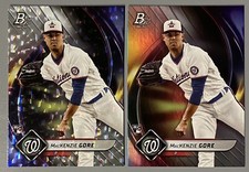 Two 2022 Bowman Platinum MacKenzie Gore: Ice Foil RC & Base Rookie #59 Nationals