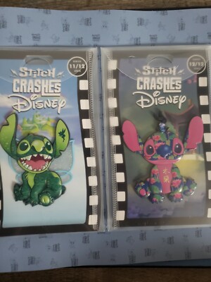 Stitch Crashes Disney ピン 全種類＋ピンホルダー Disney Store 2021 Stitch Crashes Disney Jumbo Pin Set 1-12