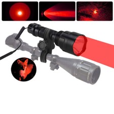Linterna LED ROJA 5000LM Aluminio Luz Antorcha Recargable con Interruptor de Batería