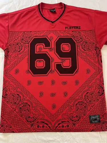 Players 69 Vintage Rare Football Large Jersey Mens Generation Hip-Hop Size Large