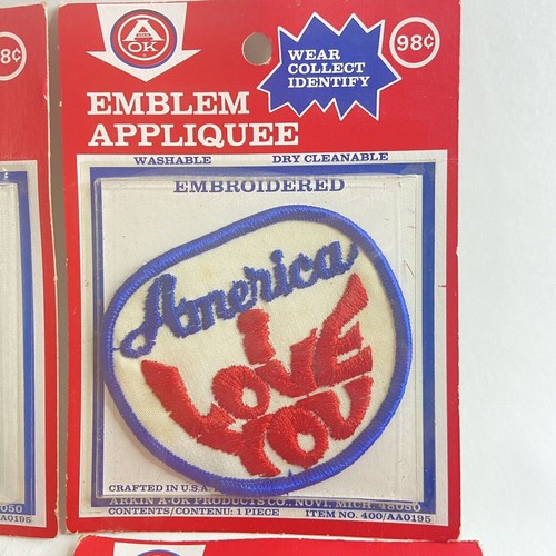 Lot 4 Vintage 1976 Bicentennial PATCHES USA Embroidered Flag America New NIP - Picture 3 of 5
