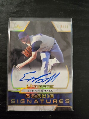 2019 Leaf Ultimate Rookie Signatures Gold Spectrum /10 Ethan Small Auto Brewers