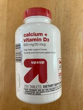 Target Up & Up Calcium 600mg + Vitamin D3 20mcg - 250 Tablets