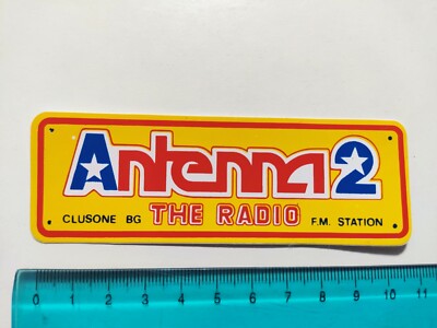 ANTENNA STICKER 2 THE RADIO CLUSONE BERGAMO STICKER 80s ORIGINAL