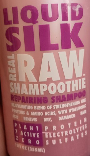 2 PACK Liquid Silk Real Raw Smoothie Repairing Shampoo NO SULFATES 12 oz each - Picture 2 of 7
