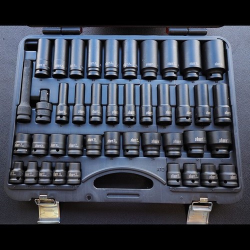 jimy 1/2"Dr Deep & Standard Impact Socket Set Cr Mo 9mm to 32mm 42pc - Picture 3 of 3