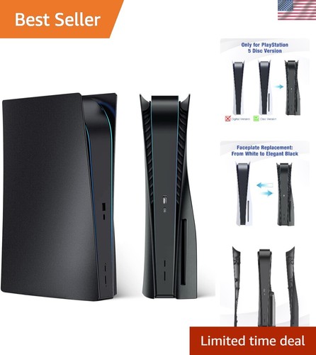 Customizable Matte Black Shell Case for PS5 - Easy Install & Ultimate Protection