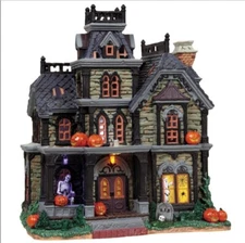 NEW LEMAX SPOOKY TOWN DREADFUL MANOR MUSICAL  2008  RETIRED HALLOWEEN RARE SCARY