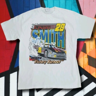 Nascar Late Model Stock Car T Shirt Mens L Jason Smith 28 Short Sleeve Vintage