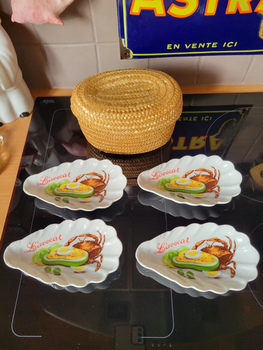 Lot De 6 Coupes à Avocat En Porcelaine - Mehun-sur-Yèvre - Motif Hirondelle
