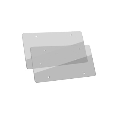 Visible License Plate Clear Flat Shields Cover 12'' X 6'' 2pcs*2packs