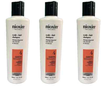 3x Nioxin System #4 Cleanser Shampoo, 10.1 oz each / new