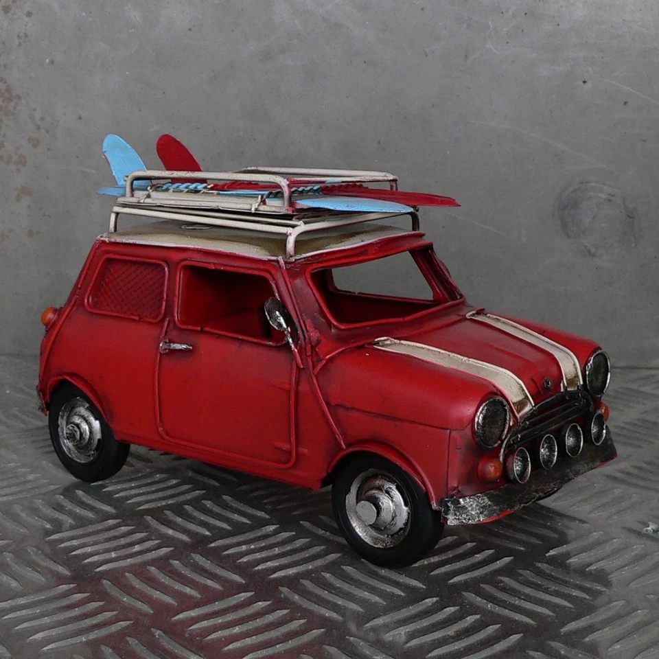 Blechmodell Mini Cooper rot mit Dachgepäckträger + geheime Spardose Bilderrahmen - Bild 2 von 4