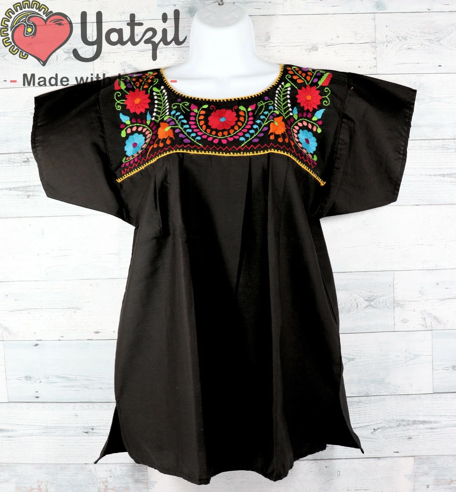 Embroidered blouse, peasant, floral, mexican blouse, hand made