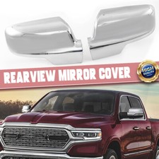 For Dodge Ram 1500 2019-2026 Chrome Side Rearview Mirror Cover Cap Overlay Trim
