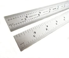 36" Rigid Zero Glare 4R Machinist Rule Ruler 1/8, 1/16, 1/32, 1/64