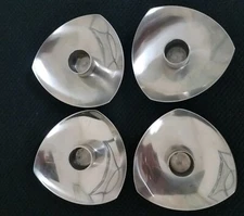 4 Stelton Stainless Denmark 18/8 Small Triangular MCM Candlestick Holders