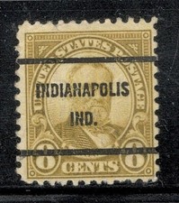 Sc # 640 ~ 8 cent Ulysses S. Grant Issue, Precancel, INDIANAPOLIS IND.